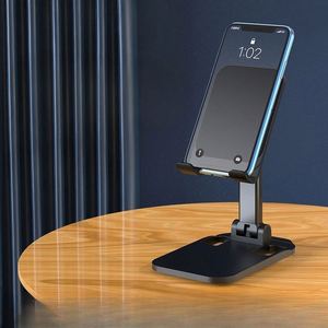 Support de téléphone portable réglable en métal personnalisé pour bureau, support mobile pliable avec impression UV, hauteur et angle réglables - Product Image 3