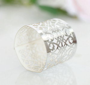 Porte-serviettes en papier ajouré personnalisé, 1 pièce, pour la maison, décoration <span class=keywords><strong>de</strong></span> Banquet <span class=keywords><strong>de</strong></span> mariage, anneau - Product Image 6