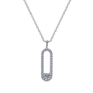 Collier Pendentif Créatif en Argent 925, Bijoux Fins, Moissanite Originale 0,3 Carat, Micro Diamant Testé Couleur D, Taille Brillant - Product Image 1