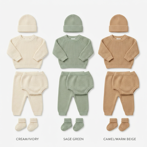 Set di Abbigliamento Personalizzato per Neonati, Completo in Maglia per Bambini e Bambine, Outfit Invernale a Maniche Lunghe, Tutina per Neonati - Product Image 2