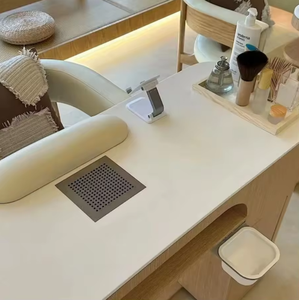 Modern Ins Stainless Steel Salon Furniture Single Manicure <b>Table</b> with Marble Top <b>Nail</b> Lamp Eco-Friendly Durable for <b>Nail</b> Bar Use - Product Image 3