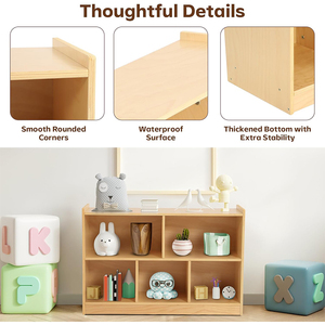 Armoire de <span class=keywords><strong>rangement</strong></span> en bois Montessori préscolaire pour la maternelle étagère d'angle multi-bibliothèque pour le salon scolaire pour la garderie - Product Image 4