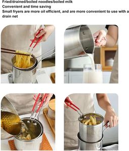 Factory Direct Wholesale Cheap Household 304 Stainless Steel Deep <b>Pot</b> Mini Oil-saving Spill-proof <b>Small</b> Fryer Filter for - Product Image 6