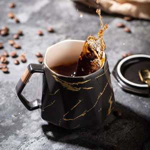 Nordic Style Ceramic Mug With Lid And Spoon <b>Set</b> For Coffee Tea Gift - Product Image 4