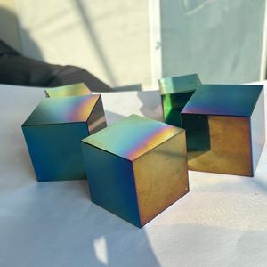 Cristalhola al por Mayor, Estilo Bohemio, Moda de Alta Calidad, Cubo de Obsidiana Electrochapado, Tallado, Decoración para el Hogar, Regalos Seguros - Product Image 3