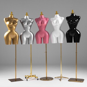 Maniquíes de Torso Femenino con Soportes Metálicos Dorados, Maniquíes de Exhibición de Busto para Escaparates de Boutiques de Moda y Comercialización de Tiendas - Product Image 2