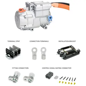 Kompresor Gulir Elektrik Portabel 12V 24V DC untuk Sistem Unit Pendinginan Truk Frigo Van Pabrik Pabrik R404A R452A