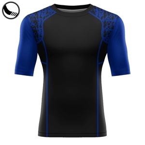 Maglietta <span class=keywords><strong>Rash</strong></span> Guard MMA a Maniche Corte, Asciugatura Rapida, in Spandex/Nylon, Unisex, Logo Personalizzabile - Product Image 4
