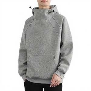 <b>Men's</b> Hooded <b>Sweatshirt</b> Solid <b>Grey</b> Raglan Sleeve Loose Fit Casual Cotton Fleece Winter Wear Pocket Everyday Formal 100% Cotton - Product Image 6