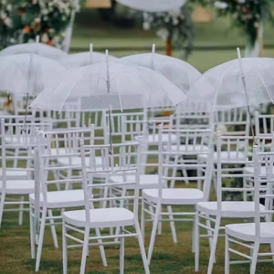 Silla Chiavari de Resina Blanca Apilable, Portátil y Económica al por Mayor para Hoteles, Eventos al Aire Libre y Fiestas - Product Image 3