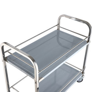 נייד מסעדת מזון נירוסטה שירות עגלת <span class=keywords><strong>2</strong></span> שכבות בר יין עגלת מלון אוכל עגלת שירות מפעל - Product Image 2