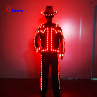 Costumes de danse de cow-boy à lumières LED Costumes de danse de salon à la mode pour adultes Style occidental Luminous Western Dance Party