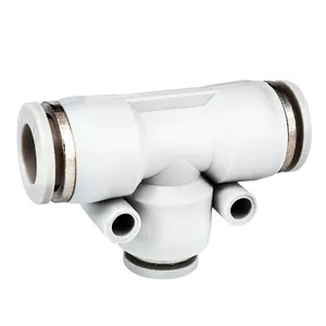 White/Black Air Compressed System T-Type Tee PEG8-6 Connector PEG10 Reducer Fast Connectors One Touch Air Hose Fitting