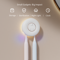 Mini stérilisateur de brosse à dents rechargeable UVC LED avec deux fentes, brosses à dents, nettoyeur de soins dentaires à domicile