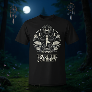 Camiseta Trust The Journey Yoga Spiritual Boho Lotus Moon - Product Image 3
