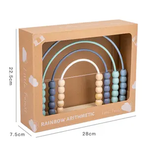 मोंटेसरी सीखने 4-6 साल के पुराने बच्चों लकड़ी गिनती खेल गणित इंद्रधनुष रंगीन दौड़ मनका बच्चों गणित लकड़ी के खिलौने