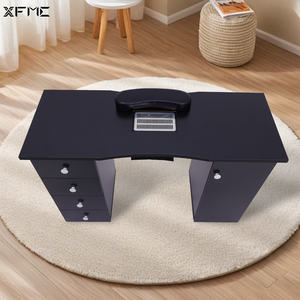 काले गुलाबी सफेद नाखून ड्रायर पॉलिश स्पा स्टेशन 4 दराज 1 बड़ा कैबिनेट 8 पहियों मैनीक्योर नाखून टेबल - Product Image 4