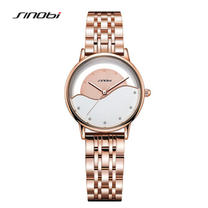 Montre-bracelet pour femmes, élégante, en cuir véritable, étanche, bracelet en métal massif, Guangzhou - Product Image 2