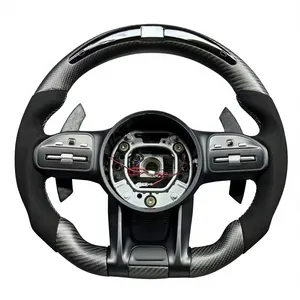 Volante Personalizado de Fibra de Carbono Real para Mercedes-Benz AMG A35 A45 C43 C63 E53 E63 GLC63 GT 2019 2020 2021 <span class=keywords><strong>2022</strong></span> 2023 - Product Image 1