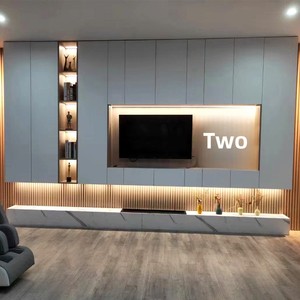 Meubles <span class=keywords><strong>de</strong></span> salon modernes et minimalistes en bois massif, armoires TV sur mesure, armoires <span class=keywords><strong>de</strong></span> cuisine, design tout-en-un - Product Image 2