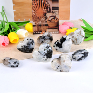 Wholesale Natural <b>Crystal</b> Energy Palm Healing <b>Moon</b> Stone <b>Crystal</b> Heart for Meditation - Product Image 5