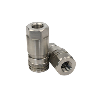 Nouvelle raccord rapide hydraulique en acier inoxydable, raccord de tuyau à déconnexion rapide à 2 voies - Product Image 2