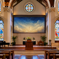 Mur vidéo LED intérieur P1.53 à faible latence, profondeur de couleur 16 bits, écran de fond LED pour église, studio de diffusion, chorale