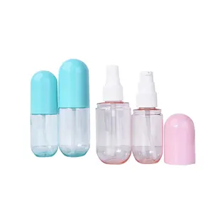 New Style Fine Mist Spray Bottle Portable Plastic Face Cleanser Bottles Shape Capsules With PP Emulsion Pump Head