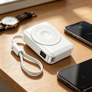 Cargador Portátil Magnético Inalámbrico 3 en 1 <span class=keywords><strong>de</strong></span> 10000mAh con Pantalla LED, Soporte y Correa <span class=keywords><strong>de</strong></span> Mano - Product Image 2