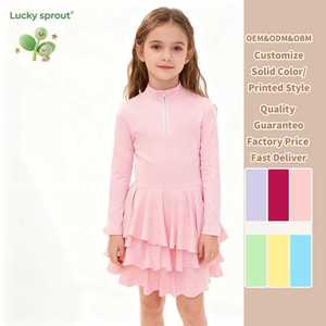 Personalizado Halter Yoga malla vestido Golf falda niños niña vestido bebé niñas vestido de verano traje de las niñas - Product Image 1