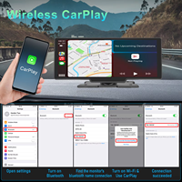 Pantalla Táctil Universal Android Carplay de 10.26 Pulgadas, DVR Inalámbrico Portátil para Auto con MP3, Pantalla para Tablero de Auto