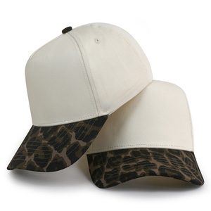 HBA54批发现货普通空白两色米色猎豹女棒球帽 - Product Image 5