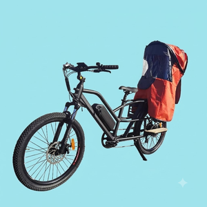 Vélo cargo électrique familial à pneus larges et longues roues, avec siège bébé, prix abordable, favori des clients - Product Image 1