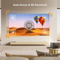 Proyector LED Pico R90 Android 11 4K 1080P 1100 Lúmenes con Altavoces de 20W, WiFi Integrado, Compatible con 3D, Portátil, para Uso Doméstico, DLP