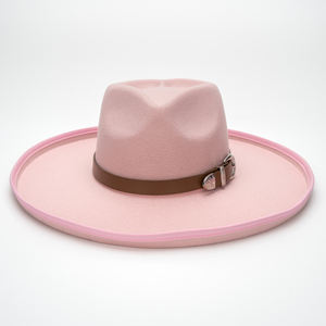 หมวกคาวบอยทรงแบนเรียบง่าย สไตล์ยุโรปอเมริกัน สีพื้น ขอบตกแต่ง  ขายดี สินค้ามาใหม่ สำหรับทุกเพศ - Product Image 2