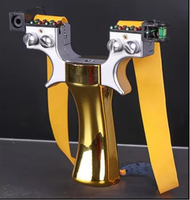 Slingshot de haute précision à double fil, avec bande élastique plate sans attache à pression rapide, puissant jouet de tir d'extérieur