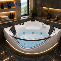 Hot Design Corner Yacusi Baignoire intérieure 2 personas Baignoire avec pompe en verre Jacuzzier et bains vérifiés