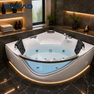 Hot Design Corner Yacusi Baignoire intérieure 2 personas Baignoire avec pompe en verre Jacuzzier et bains vérifiés - Product Image 5