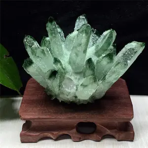 große amethyst cluster für verkauf Suppliers-Großhandel Natur kristalle Heils tein Grün Phantom Cluster Für Feng Shui