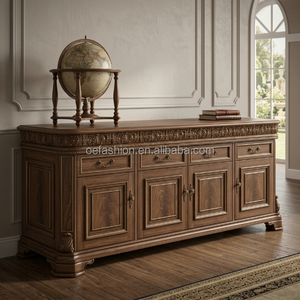 Scrivania Direzionale di Lusso in Legno Massello Intagliato, Tavolo Neoclassico per Ufficio CEO e <span class=keywords><strong>Studio</strong></span> in Villa - Fornitore FF&E - Product Image 3
