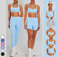 Vêtements pour femmes course vêtements de sport vêtements d'entraînement dos ouvert Fitness soutien-gorge Shorts de sport Yoga Leggings gilet actif 6 pièces ensembles de Yoga