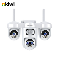 Caméra de sécurité PTZ NKIWI AG623ZS 1080P 9MP à quatre objectifs avec suivi IA, vision nocturne couleur, carte mémoire, pour extérieur