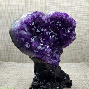 Bán Buôn Brazil Thạch Anh Tím Hình Trái Tim Pha Lê Cụm Geode Làm Đồ Trang Trí - Product Image 5