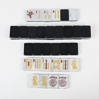 Ensemble de Mahjong américain de 160 pièces avec des tuiles de Mahjong en acrylique marbré nacré scintillant pour le divertissement à domicile et la collection