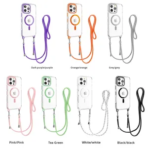 Coque de téléphone transparente magnétique en TPU faite à la main YX, avec cordon, pour Apple <span class=keywords><strong>iPhone</strong></span> 16 <span class=keywords><strong>Pro</strong></span> – <span class=keywords><strong>Nouveauté</strong></span> transfrontalière très prisée en Chine - Product Image 2