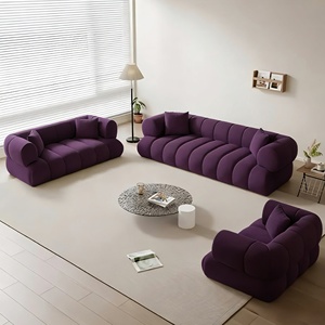 Divano Angolare a I Ecologico Europeo, Set <span class=keywords><strong>Moderno</strong></span> di Lusso in Tessuto Rosa per <span class=keywords><strong>Soggiorno</strong></span>, Divani Imbottiti - Product Image 2
