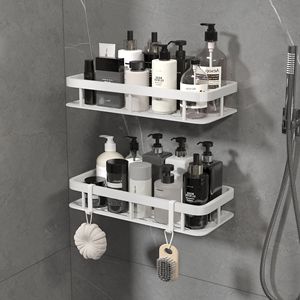 Estante de almacenamiento montado en la pared para baño <span class=keywords><strong>con</strong></span> ganchos adhesivos Estante Cesta en la cocina del baño - Product Image 5