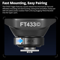 Godox FT433 C/N/S FR433 433MHz Frekuensi TTL Kontrol Aplikasi Nirkabel Pemancar Pemicu Flash Kontak Tunggal untuk Canon Sony Nikon