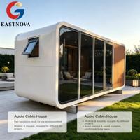 Prêt à l'emploi 20 pieds Apple Pod maison préfabriquée mobile petites maisons Apple cabine bureau avec énergie solaire