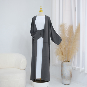 Abbigliamento Islamico: Set 2 Pezzi Abaya Aperta e Avvolgente, Abito Quotidiano per Donne Musulmane, Senza Sottoveste, Abaya per l'Eid - Product Image 6